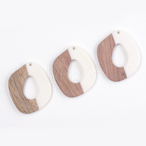 Resin & Walnut Wood Pendants RESI-T023-12B-1