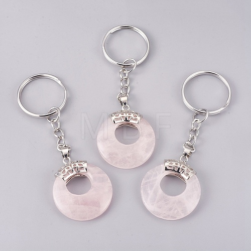 Natural Rose Quartz Keychain KEYC-P041-D16-1