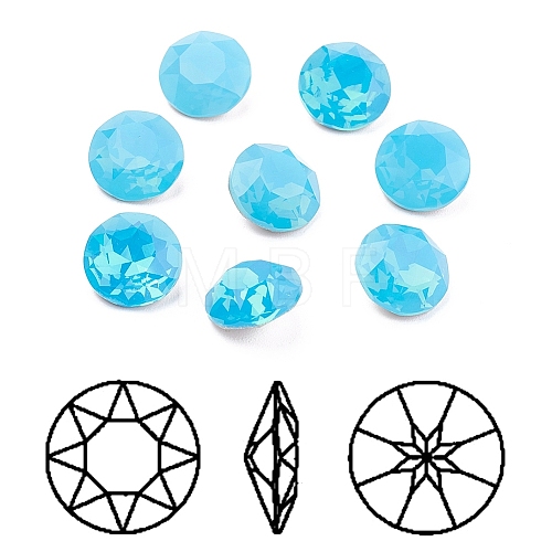 Pointed Back & Back Plated K9 Glass Rhinestone Cabochons RGLA-J012-8mm-394-1