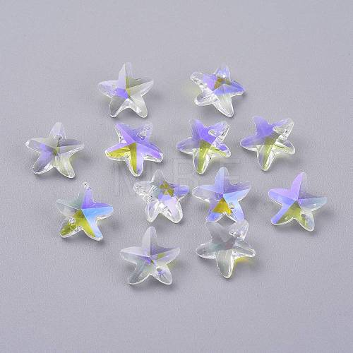 Faceted Glass Charms GLAA-H101-A-12-1