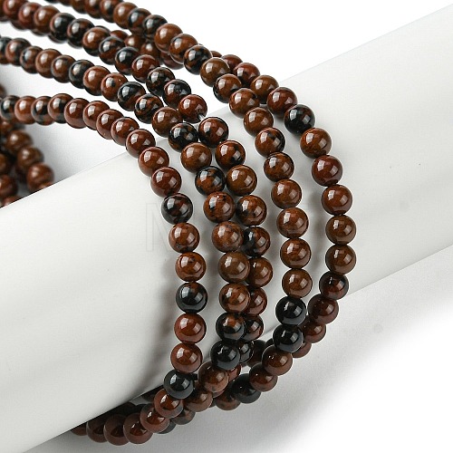 Natural Mahogany Obsidian Beads Strands G-K365-C07-01-1