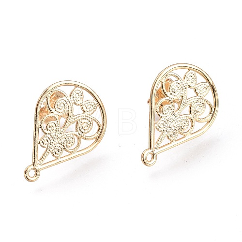 Brass Stud Earring Findings KK-M211-03G-1