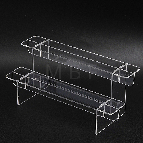 Transparent 2-Tier Acrylic Action Figure Display Risers ODIS-WH0026-21B-1