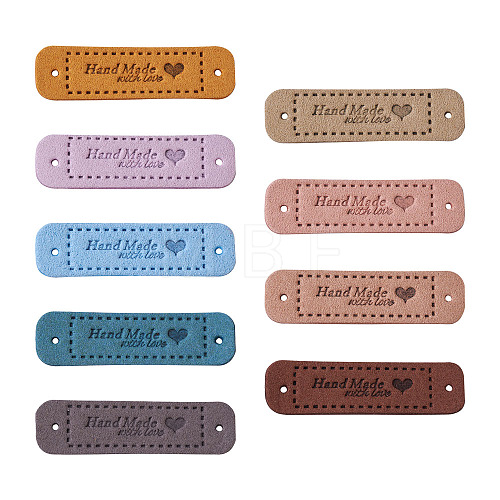 Microfiber Leather Labels DIY-TA0003-14-1