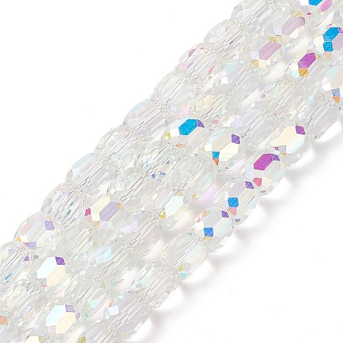 Electroplate Opaque Glass Beads GLAA-F108-10A-18-1