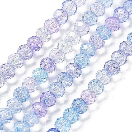 Transparent Crackle Glass Beads Strands CCG-L050-01B-08-1