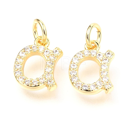 Brass Micro Pave Cubic Zirconia Charms ZIRC-O037-17G-1