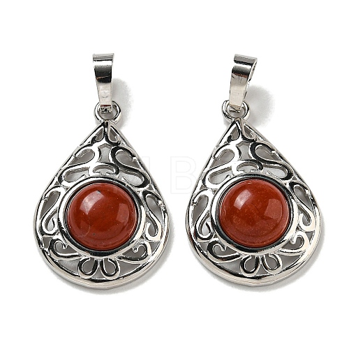 Natural Red Jasper Pendants G-Q158-05P-16-1