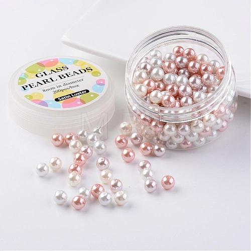 Glass Pearl Bead Sets HY-JP0001-03-A-1
