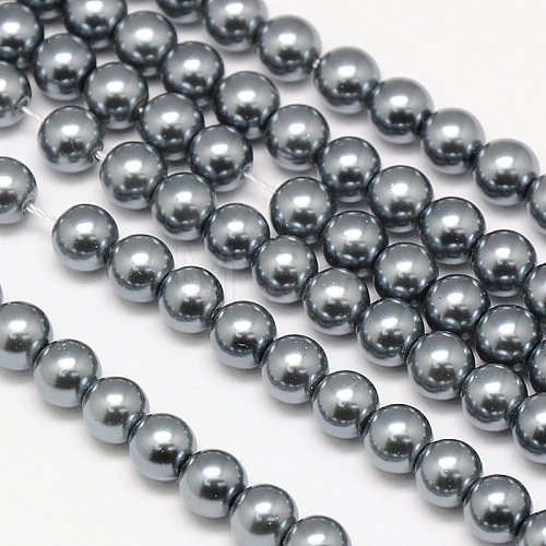 Eco-Friendly Dyed Glass Pearl Round Bead Strands X-HY-A002-10mm-RB077-1