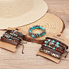 3Pcs 3 Styles Synthetic Turquoise & Wood & CCB Beaded Stretch Bracelets & Charm Bracelets Set for Women Men BJEW-WR0001-09-3
