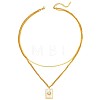 304 Stainless Steel with Natural Shell Double Layer Necklaces FS-WG7985A-06-1
