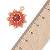 Natural Carnelian(Dyed & Heated) with Glass Seed Beaded Pendants PALLOY-MZ01275-02-4