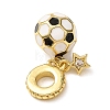 Sports Brass Micro Pave Clear Cubic Zirconia & Enamel Dangle Charms CU-CBA0A9C-02A-G-2