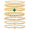 7Pcs Brass Round Beaded Bracelets for Women SB9067-1-1