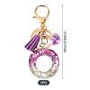 Alloy Resin Heart Keychains KEYC-TADJ0002-01G-O-3