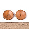 Spray Painted Natural Wood Buttons WOOD-T032-34C-3