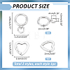 2Pcs 2 Styles 925 Sterling Silver Spring Gate Rings STER-ME0001-59-2