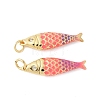 Brass Enamel Pendants KK-B148-14G-03-1