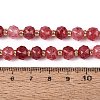 Ombre Effect Dyed Transparent Crackle Glass Beads Strands GLAA-Q111-8MM-05-5