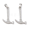 Brass Micro Pave Clear Cubic Zirconia Pendants KK-G549-16B-P-1