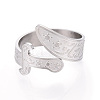 304 Stainless Steel Cuff Open Rings for Women RJEW-N054-01P-3