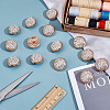 14Pcs 1-Hole Alloy Glass Shank Buttons BUTT-MA0001-16C-KCG-4