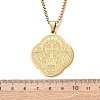 304 Stainless Steel Saint Benedict Pendant Necklaces NJEW-B153-02A-G-3