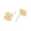 Brass Micro Pave Clear Cubic Zirconia Stud Earring Findings KK-Z099-01G-01-2