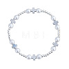 Religious Brass & Iron & Imitation Pearl Beads Stretch Bracelets for Women RY7339-2-1