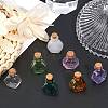 10Pcs 10 Colors Hexagon Dollhouse Miniature Glass Cork Bottles Ornament AJEW-CA0003-49-4