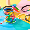 20Pcs 8 Style Rainbow Color Pride Silicone Heart Cord Bracelets Set for Men Women BJEW-TA0001-06-18