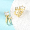 Brass Micro Pave Cubic Zirconia Cuff Earrings CU-CBAE7DF-36G-3