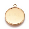 Ion Plating(IP) 304 Stainless Steel Pendant Cabochon Settings LS-STAS-G127-13-22mm-G-1
