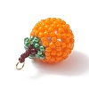 Glass Seed Beaded Orange Pendants PALLOY-MZ01134-02-4