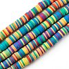 Handmade Polymer Clay Beads Strands CLAY-R089-8mm-T031-1