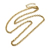 Ion Plating(IP) 304 Stainless Steel Rolo Chain Necklaces NJEW-C060-02G-1