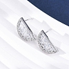 Brass Micro Pave Clear Cubic Zirconia Stud Earrings EJEW-Q015-15P-3