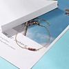 Natural Dyed Malaysia Jade Link Anklets for Women AJEW-AN00474-04-2