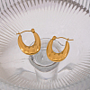 Oval 304 Stainless Steel Hoop Earrings PG1379-6