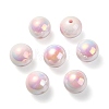 UV Plating Rainbow Iridescent Acrylic Beads OACR-F004-09B-2