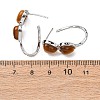 Valentine's Day Heart Natural Tiger Eye Stud Earrings EJEW-T053-01P-11-5