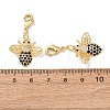 Bees Brass Micro Pave Cubic Zirconia and Enamel Pendant Decorations KK-T083-01I-G-3