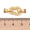 Rack Plating Brass Micro Pave Clear Cubic Zirconia Fold Over Clasps KK-S384-17G-3