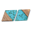 Transparent Resin & Walnut Wood Pendants RESI-S389-012A-B03-2