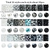 24 Style Glass Beads GLAA-YW0001-51-2