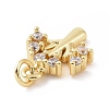 Brass Micro Pave Cubic Zirconia Pendants KK-C012-07G-3