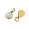 Natural Amazonite Half Round Charms with Jump Ring STAS-A097-05G-13-2