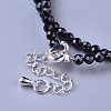 Natural Black Spinel Beaded Necklaces NJEW-K114-A-A20-3