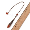 Natural Carnelian & Quartz Crystal & Amethyst & Tiger Eye & Lapis Lazuli Cone Point Dowsing Pendulums HJEW-JM04998-4